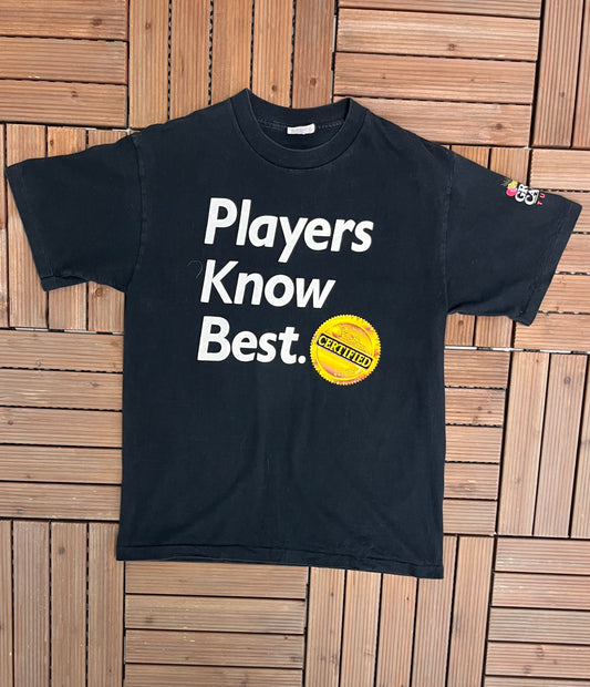 Grand Casino Tunica Players Know Best Graphic Tee | Size Large | Vintage 1990s Promotional Black T-Shirt | Made in USA|Free Shipping to USA|