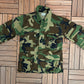 US-10 Camouflage Military Army Button Down | Size Small | Vintage 1990s Military Green Camo Long Sleeve Shirt | Free Shipping to USA |