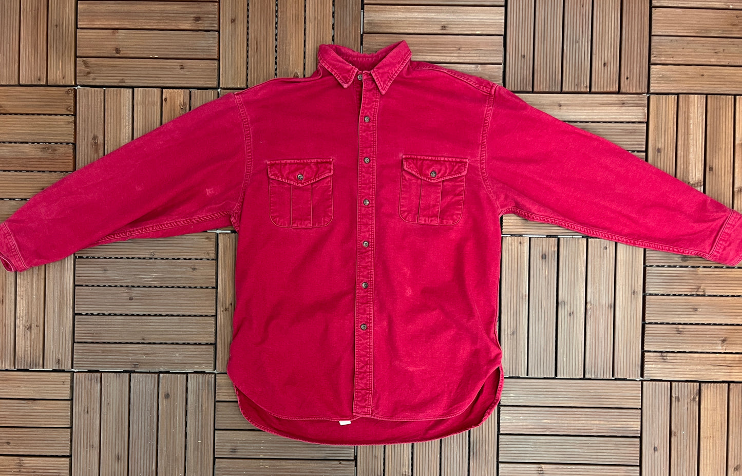 Eddie Bauer Red Button Down Shirt | Size X-Large | Vintage 2000s Red Button Down Flannel | Free Shipping to USA |