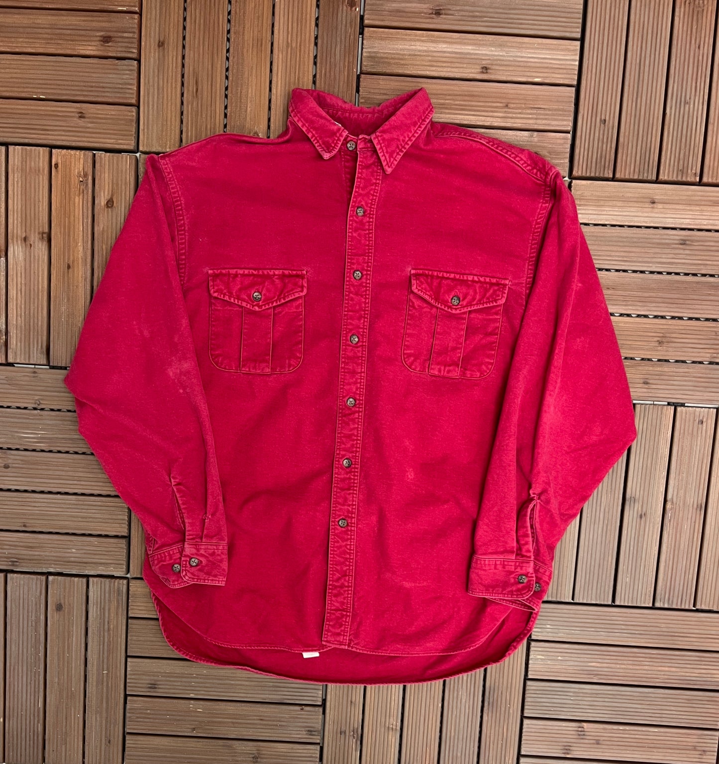 Eddie Bauer Red Button Down Shirt | Size X-Large | Vintage 2000s Red Button Down Flannel | Free Shipping to USA |