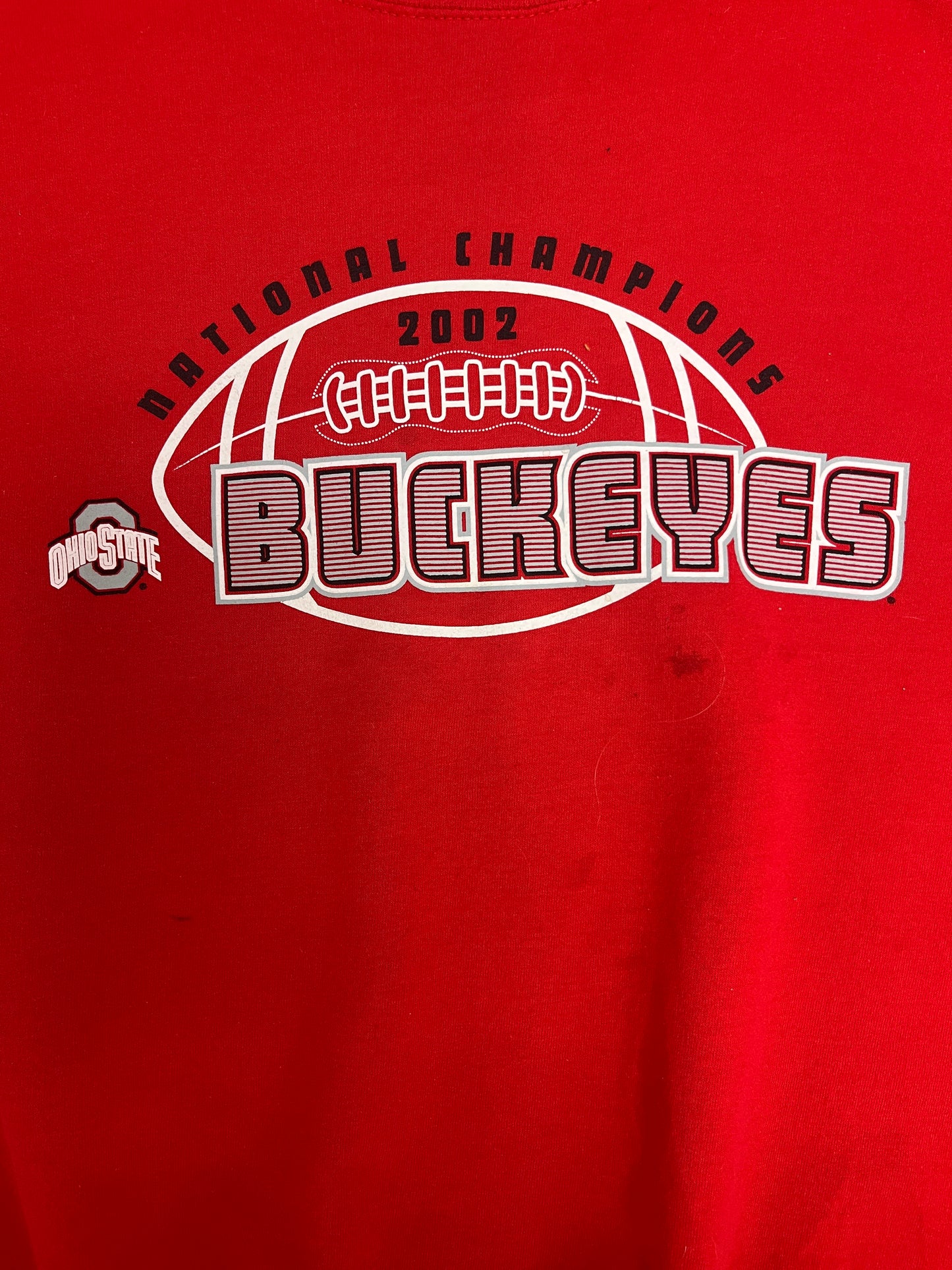 Ohio State Buckeyes 2002 National Champions Graphic Crewneck | Size XX-Large | Vintage 2000s College Football Red Sweater |