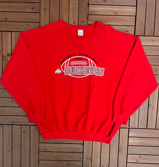 Ohio State Buckeyes 2002 National Champions Graphic Crewneck | Size XX-Large | Vintage 2000s College Football Red Sweater |