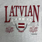 Latvian Pride Graphic Tee | Size Large | Vintage 1990s Single Stitch Grey T-Shirt | Made in USA |