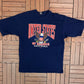 United States of America Home Of The Brave Graphic Tee | Size X-Large | Vintage 1990s Tourist Blue T-Shirt |