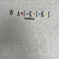 Waikiki, Hawaii Embroidered Graphic Tee | Size Large | Vintage 1990s Single Stitch Layered Grey T-Shirt |