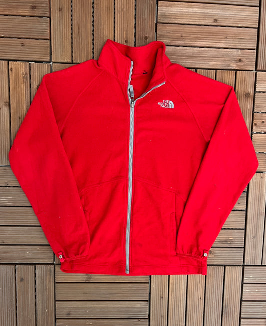 The North Face Graphic Fleece Sweater | Size Small | Vintage 2000s Outdoors Branded Red Fleece Zip Up Sweater |Free Shipping to USA|