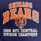 Chicago Bears Division Champions 1988 Graphic Tee | Size X-Large | Vintage 1980s NFL Football Blue T-Shirt |