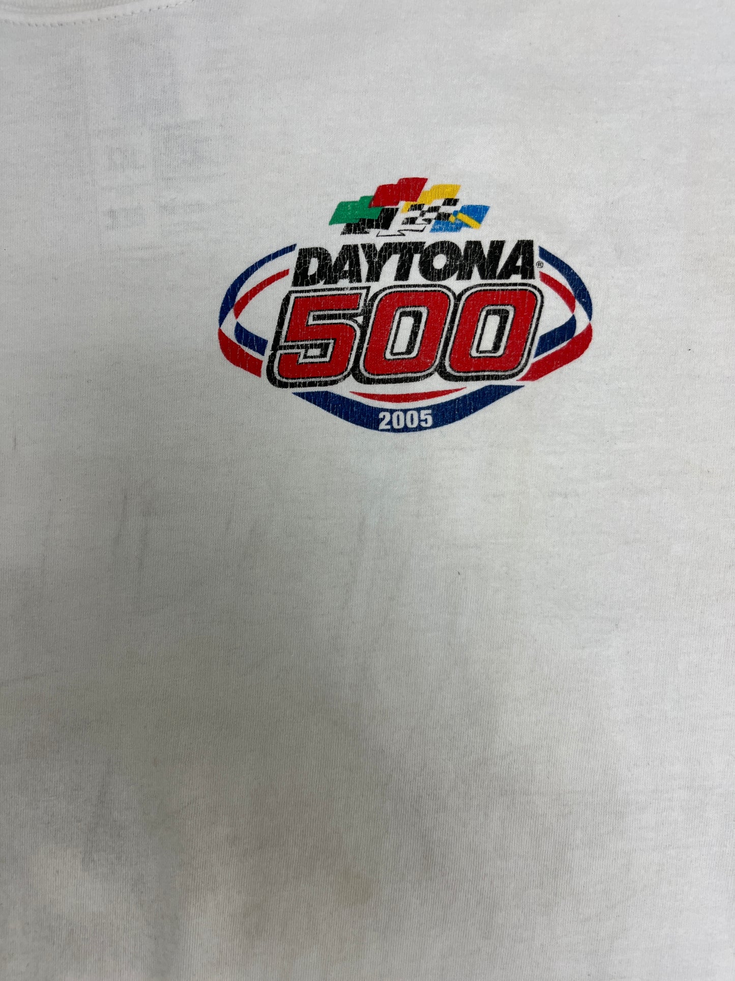 Daytona 500 The Great American Race NASCAR Racing Graphic Tee | Size XX-Large | Vintage 2000s Racing White T-Shirt | Free Shipping to USA |