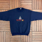 Washington, DC Embroidered Graphic Crewneck | Size X-Large | Vintage 1990s Tourist Blue Sweater |