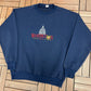 Washington, DC Embroidered Graphic Crewneck | Size X-Large | Vintage 1990s Tourist Blue Sweater |