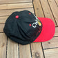 Chicago Blackhawks Embroidered Graphic Hat | Snap Back | Vintage 1990s NHL Hockey Black Cap |