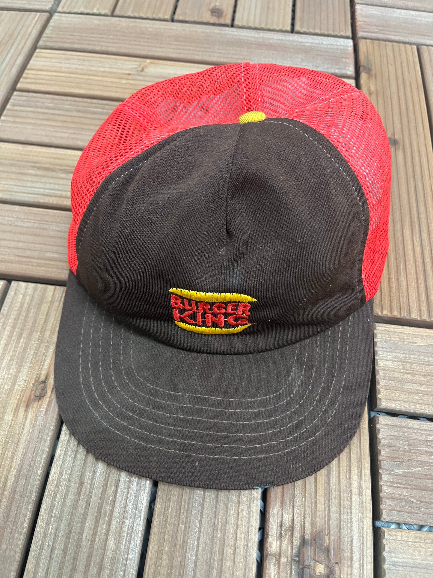 Burger King Embroidered Graphic Hat | Adjustable With Snap Back | Vintage 1990s Restaurant Promotional Trucker Cap | Free Shipping to USA |