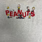 Peanuts Cartoon Embroidered Graphic Tee | Size X-Large | Vintage 2000s Television Cartoon Grey T-Shirt |