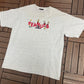Peanuts Cartoon Embroidered Graphic Tee | Size X-Large | Vintage 2000s Television Cartoon Grey T-Shirt |