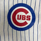 Chicago Cubs Pinstripe Graphic Tee | Size Large | Vintage 1990s MLB Baseball White T-Shirt |