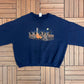 Hunting Role Reversal Graphic Crewneck | Size XX-Large | Vintage 2000s Funny Blue Sweater |