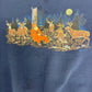Hunting Role Reversal Graphic Crewneck | Size XX-Large | Vintage 2000s Funny Blue Sweater |