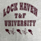 Lock Haven University Track & Field Graphic Tee | Size Large | Vintage 1990s College Sports Grey T-Shirt | Free Shipping to USA|