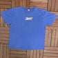 Reebok Vertices Logo Graphic Tee | Size X-Large | Vintage 2000s Reebok Branded Blue T-Shirt | Made in Canada | Free Shipping to USA |