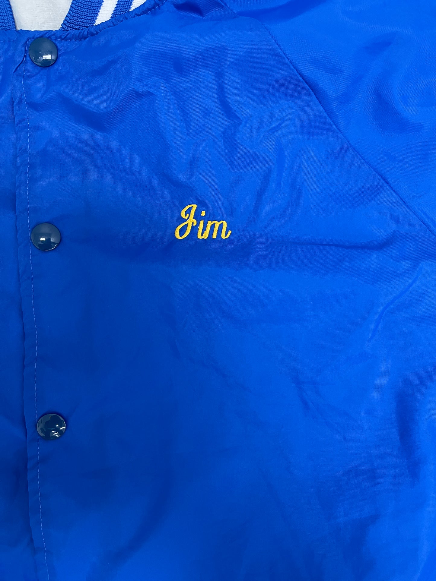 M&M Racing JIm Varsity Jacket | Size X-Large | Vintage 1990s Varsity Bomber Blue Jacket | Made in USA | Free Shipping to USA |