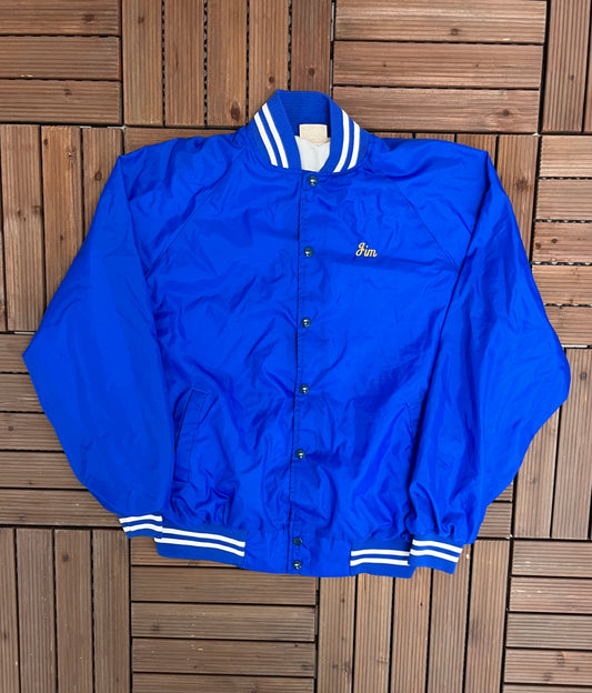 M&M Racing JIm Varsity Jacket | Size X-Large | Vintage 1990s Varsity Bomber Blue Jacket | Made in USA | Free Shipping to USA |