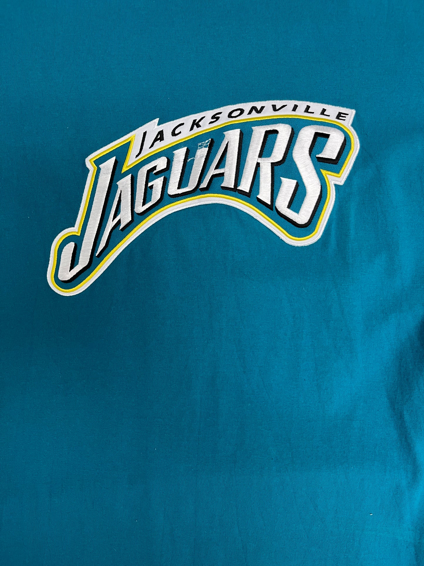 Jacksonville Jaguars Stitched Graphic Tee | Size X-Large | Vintage 2000s NFL Football Teal T-Shirt |