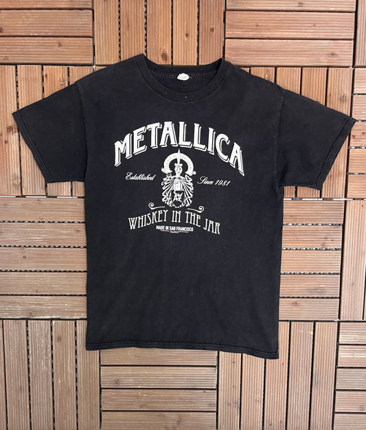 Metallica Whiskey In The Jar Graphic Tee | Size Medium | Vintage 2000s Rock Band Black T-Shirt |