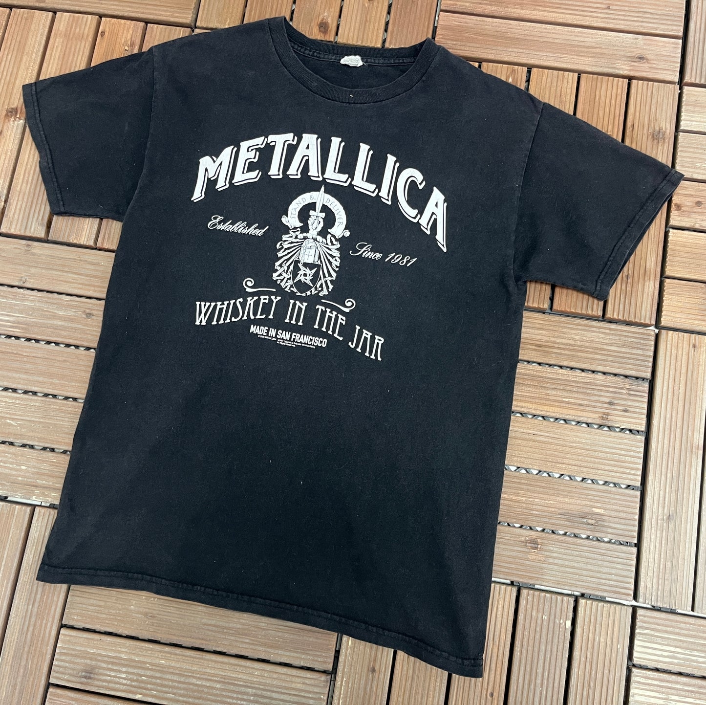 Metallica Whiskey In The Jar Graphic Tee | Size Medium | Vintage 2000s Rock Band Black T-Shirt |