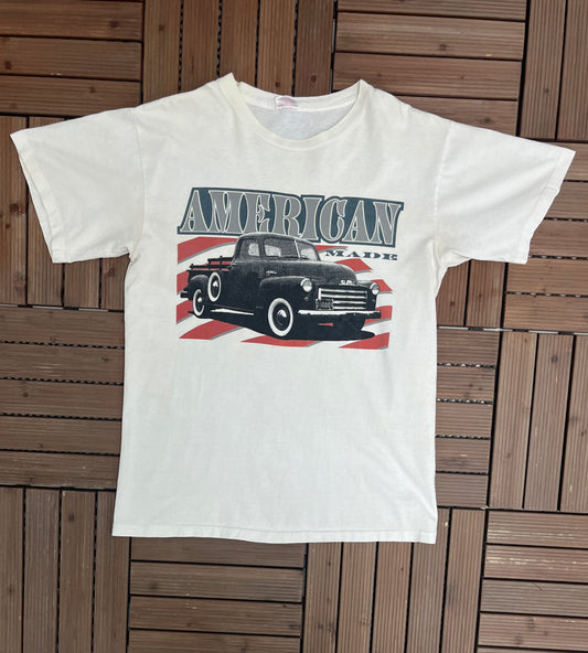 American Made GMC Cars Graphic Tee | Size Large | Vintage 1990s Single Stitch White T-Shirt |