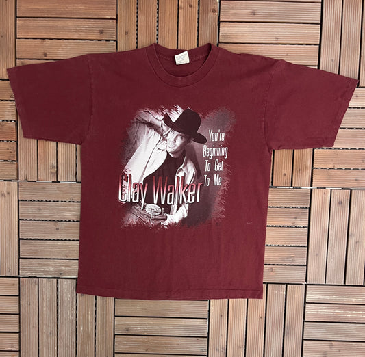 Clay Walker You're Beginning To Get To Me Graphic Tee | Size X-Large | Vintage 1990s Country Music Red T-Shirt |