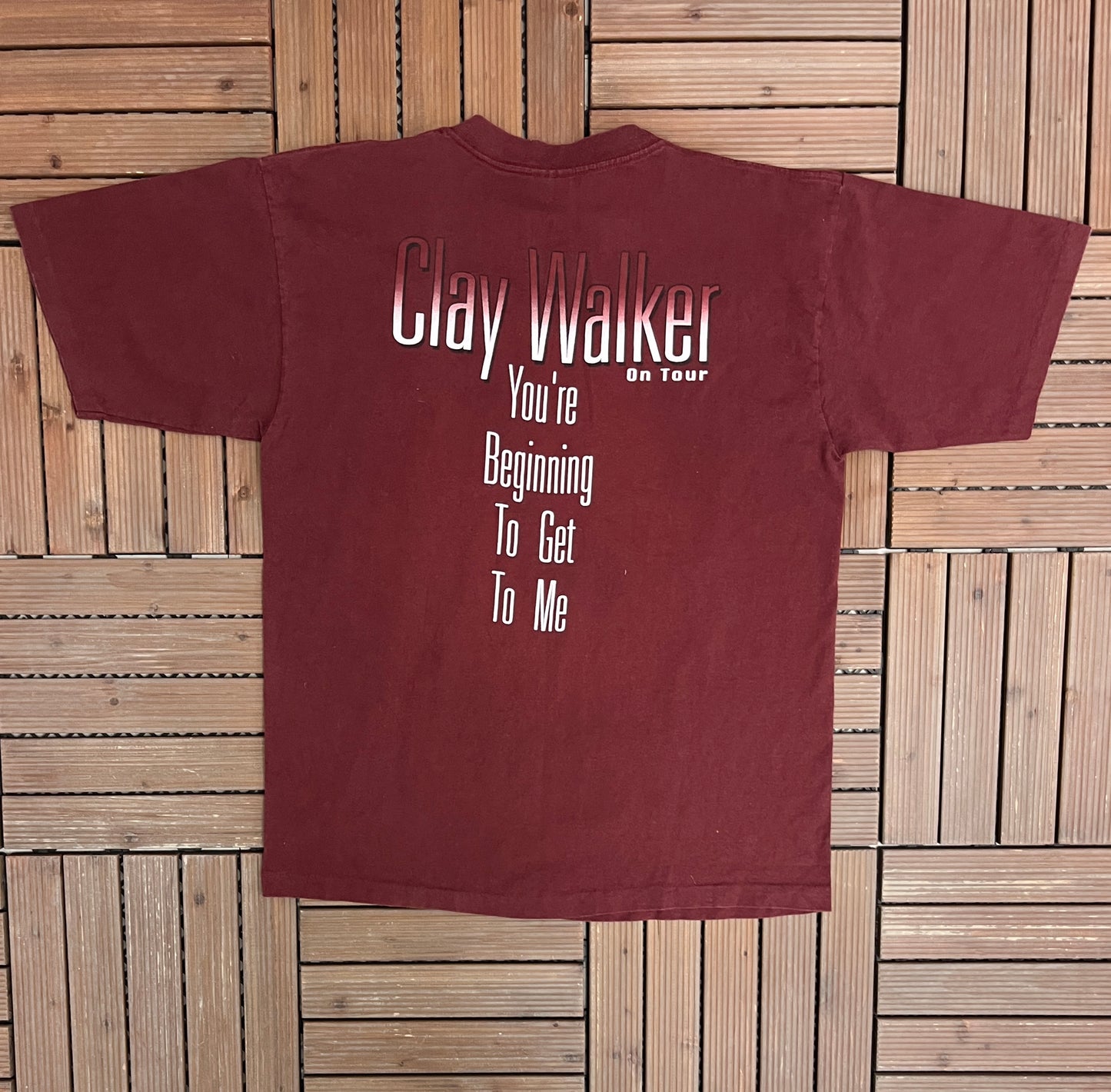 Clay Walker You're Beginning To Get To Me Graphic Tee | Size X-Large | Vintage 1990s Country Music Red T-Shirt |