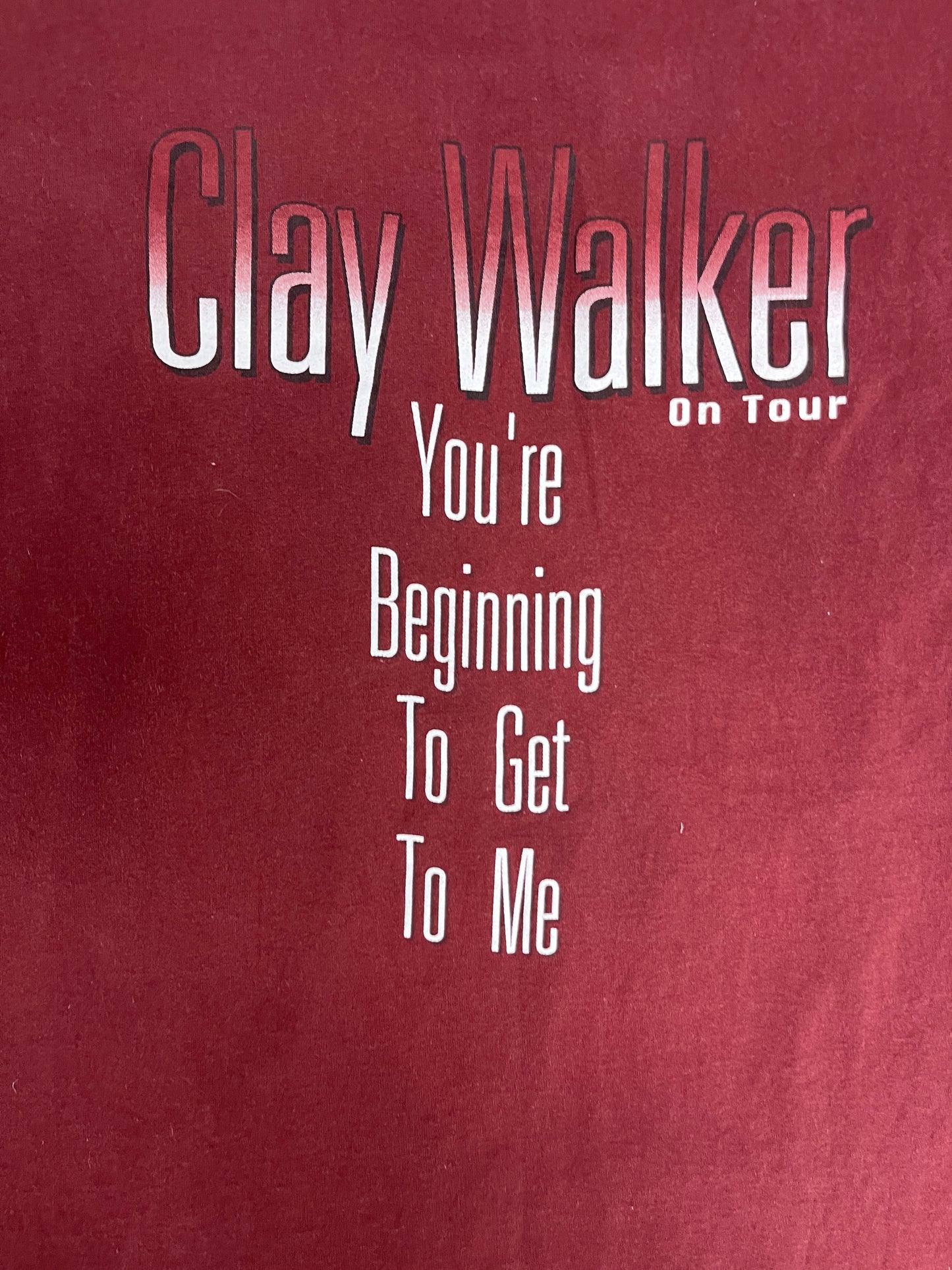 Clay Walker You're Beginning To Get To Me Graphic Tee | Size X-Large | Vintage 1990s Country Music Red T-Shirt |