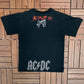 AC/DC For Those About To Rock Graphic Tee | Size Medium | Vintage 2000s Rock Band Black T-Shirt | Liquid Blue Tag |