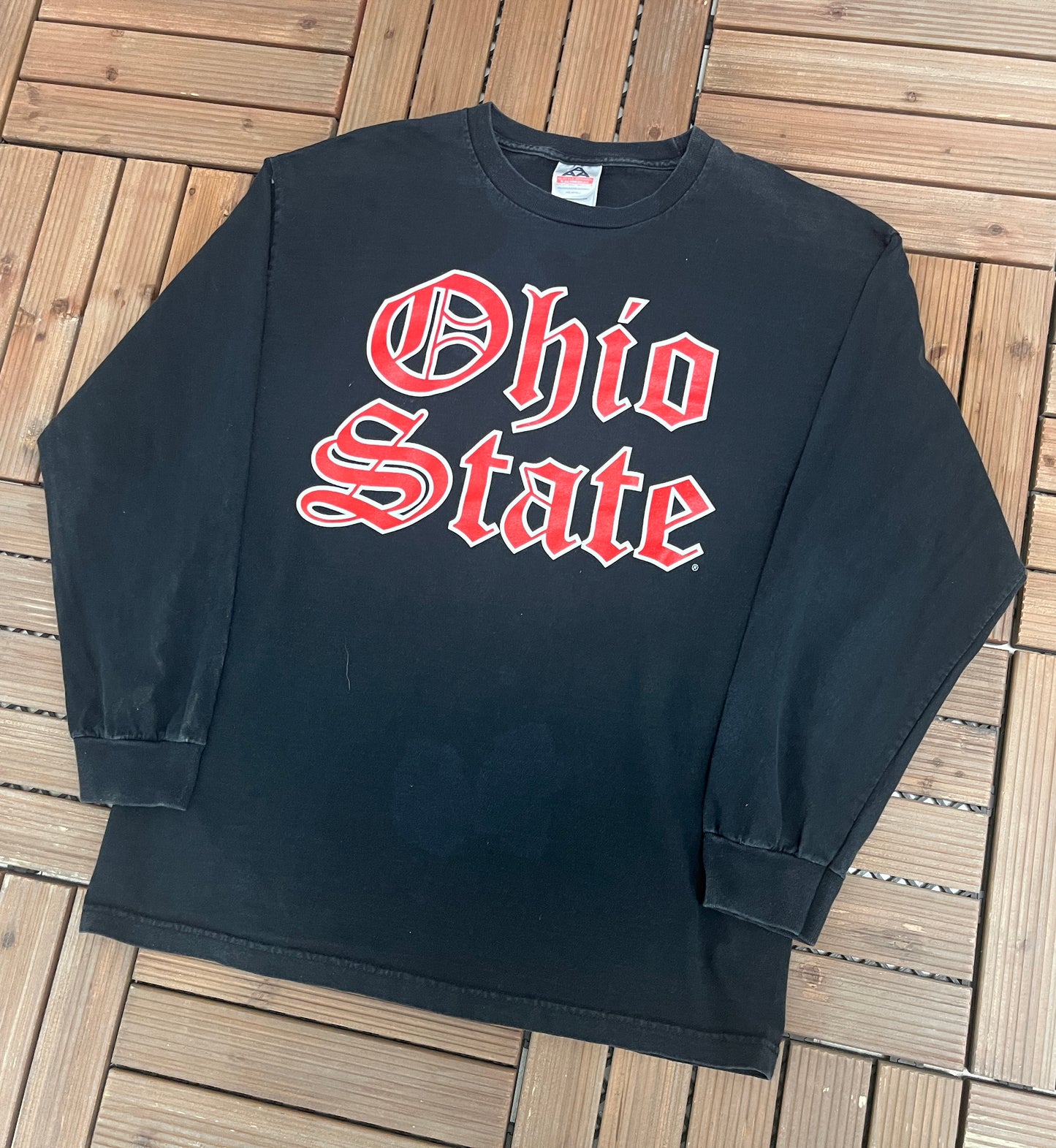Ohio State Buckeyes Graphic Tee | Size Large | Vintage 2000s College Black T-Shirt |