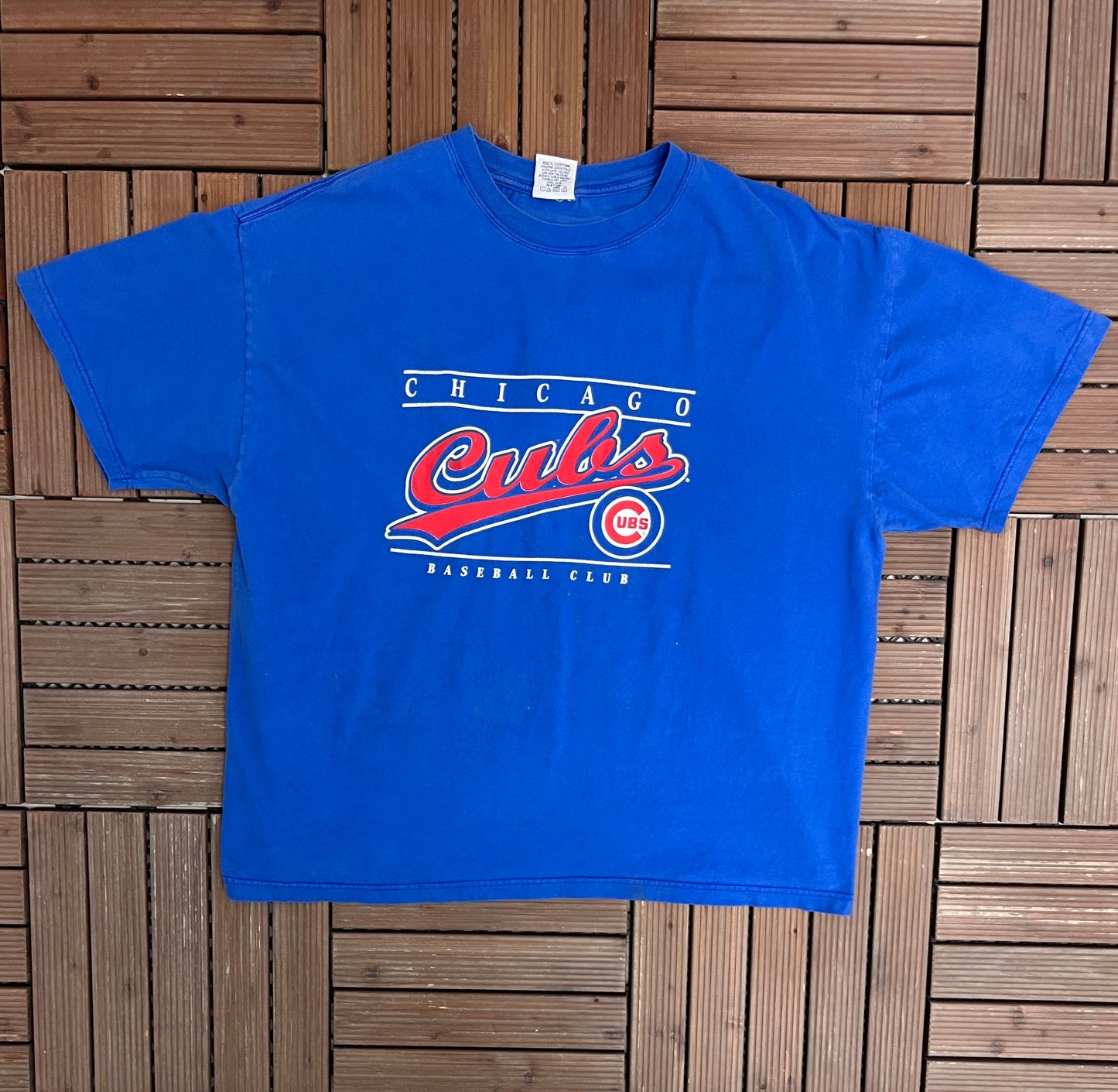 Chicago Cubs Baseball Club Graphic Tee | Size X-Large | Vintage 2000s MLB Baseball Blue T-Shirt |