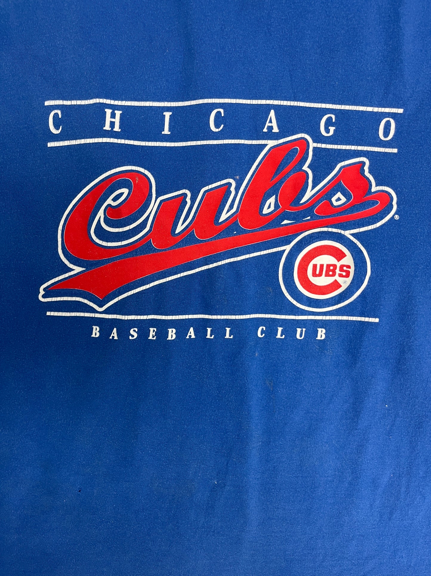 Chicago Cubs Baseball Club Graphic Tee | Size X-Large | Vintage 2000s MLB Baseball Blue T-Shirt |