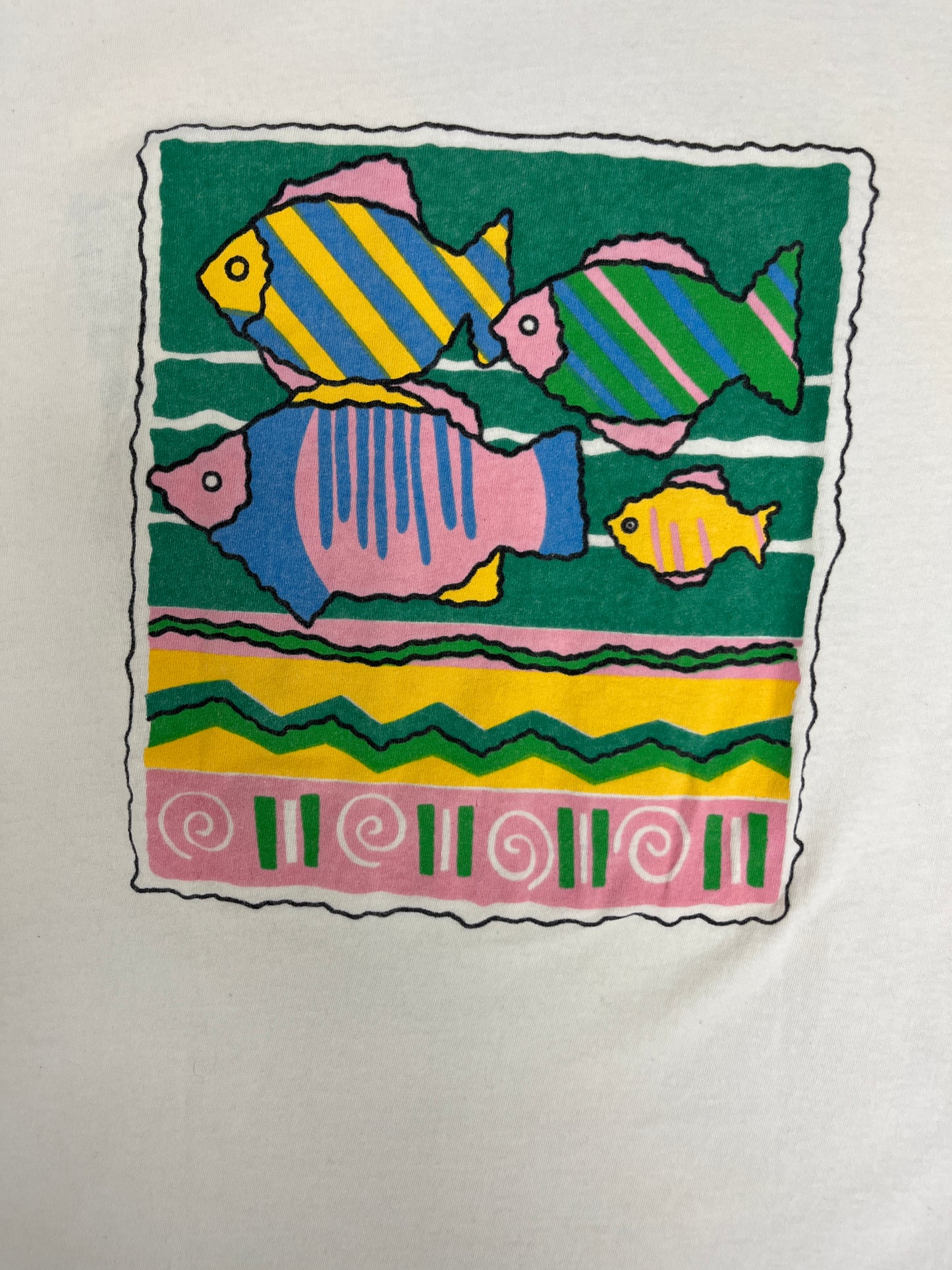 Cayman Islands Fish Graphic Tee | Size Medium | Vintage 1990s Single Stitch White T-Shirt | Tourist Graphic | Free Shipping to USA |