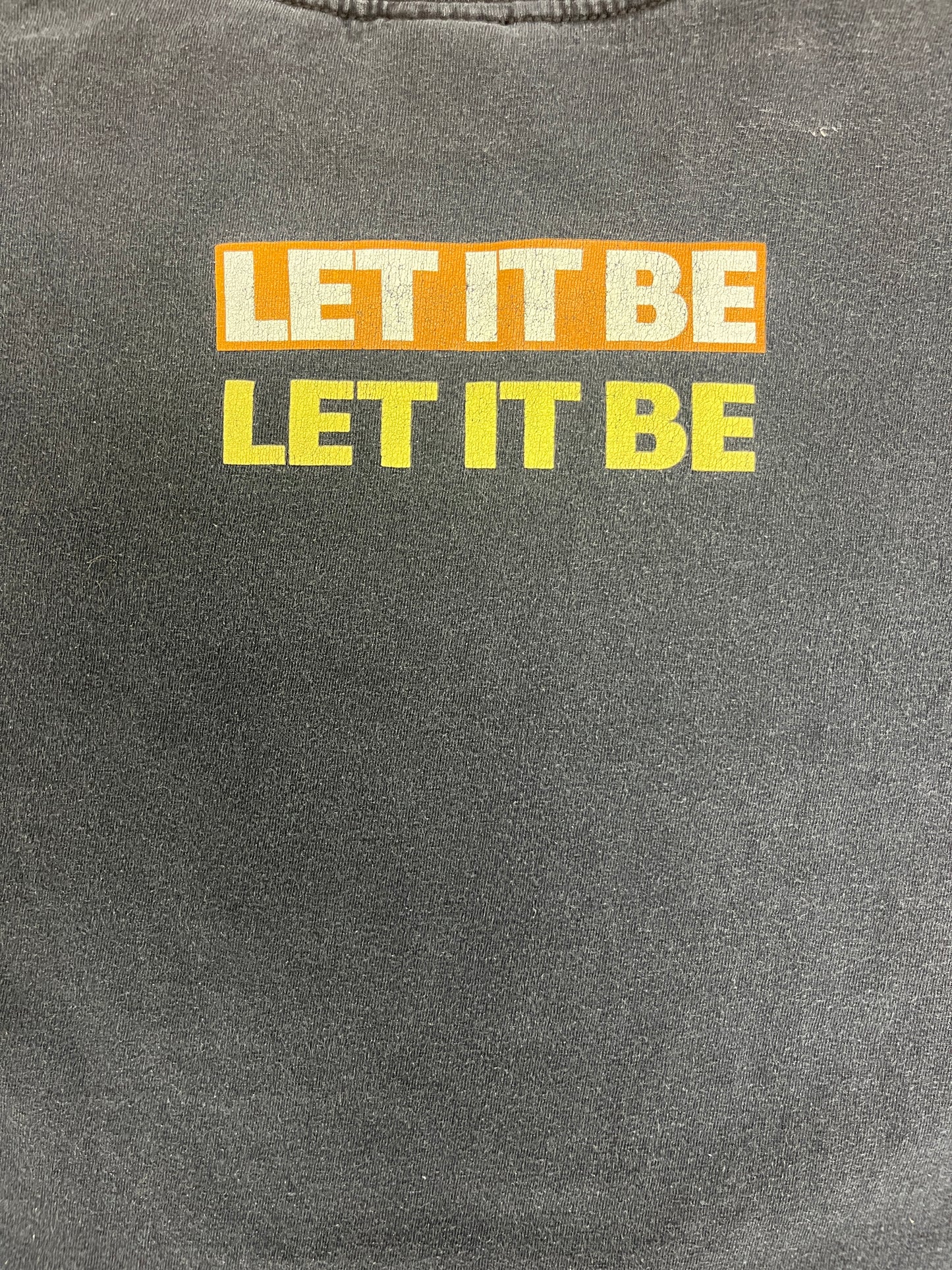 The Beatles Let It Be Graphic Tee | Size Medium | Vintage 2000s Retro Rock Band Music Black T-Shirt |