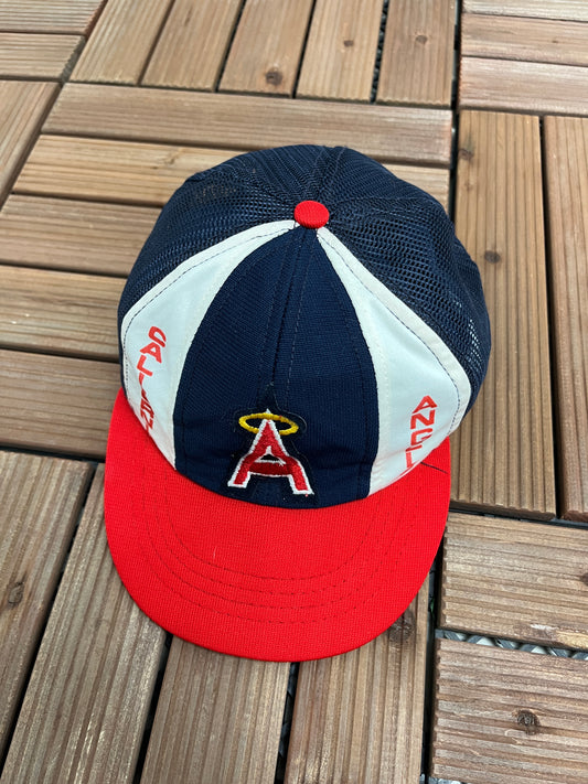 California Angels Panel Graphic Hat | Snap Back | Vintage 1990s MLB Baseball Blue Cap |