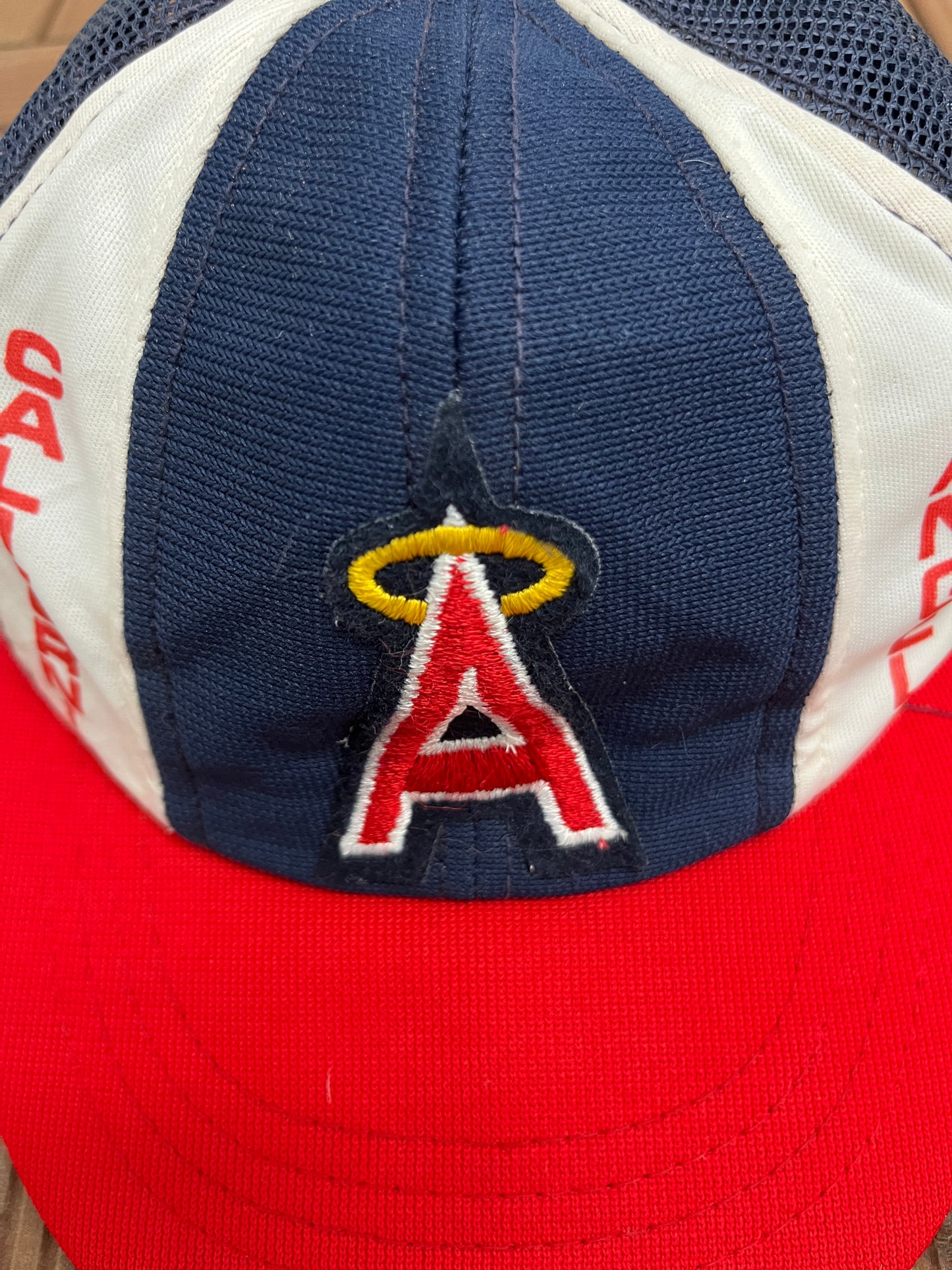 California Angels Panel Graphic Hat | Snap Back | Vintage 1990s MLB Baseball Blue Cap |