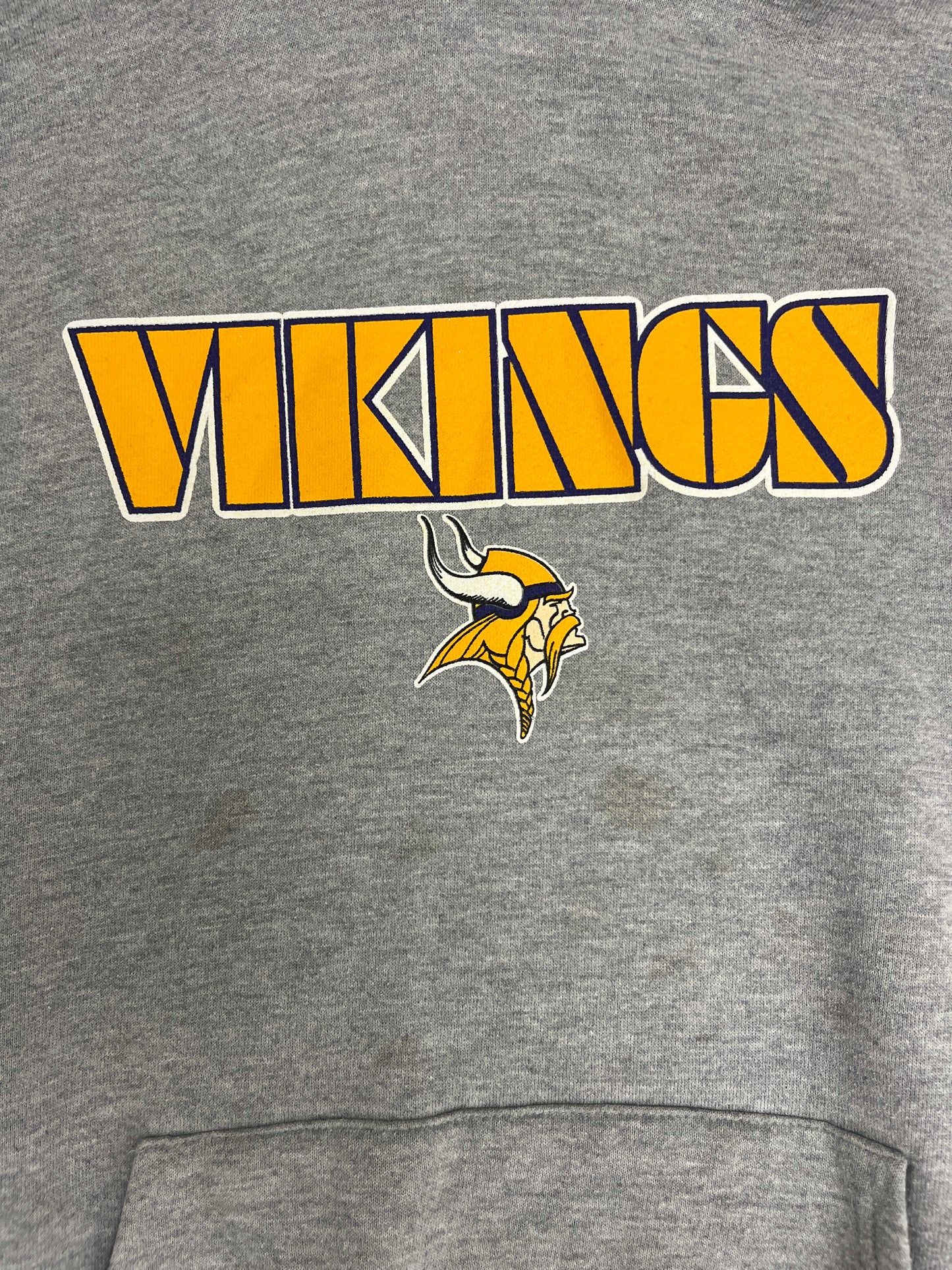 Minnesota Vikings Graphic Hoodie | Size Large | Vintage 2000s NFL Football Grey Sweatshirt | NFL Tag | Free Shipping to USA |