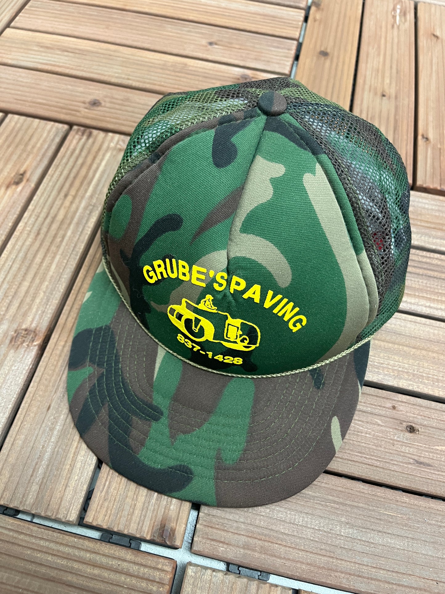 Grube's Paving Graphic Hat | Adjustable With Snap Back | Vintage 1990s Promotional Trucker Cap | Frankford, Delaware | Free Shipping to USA|