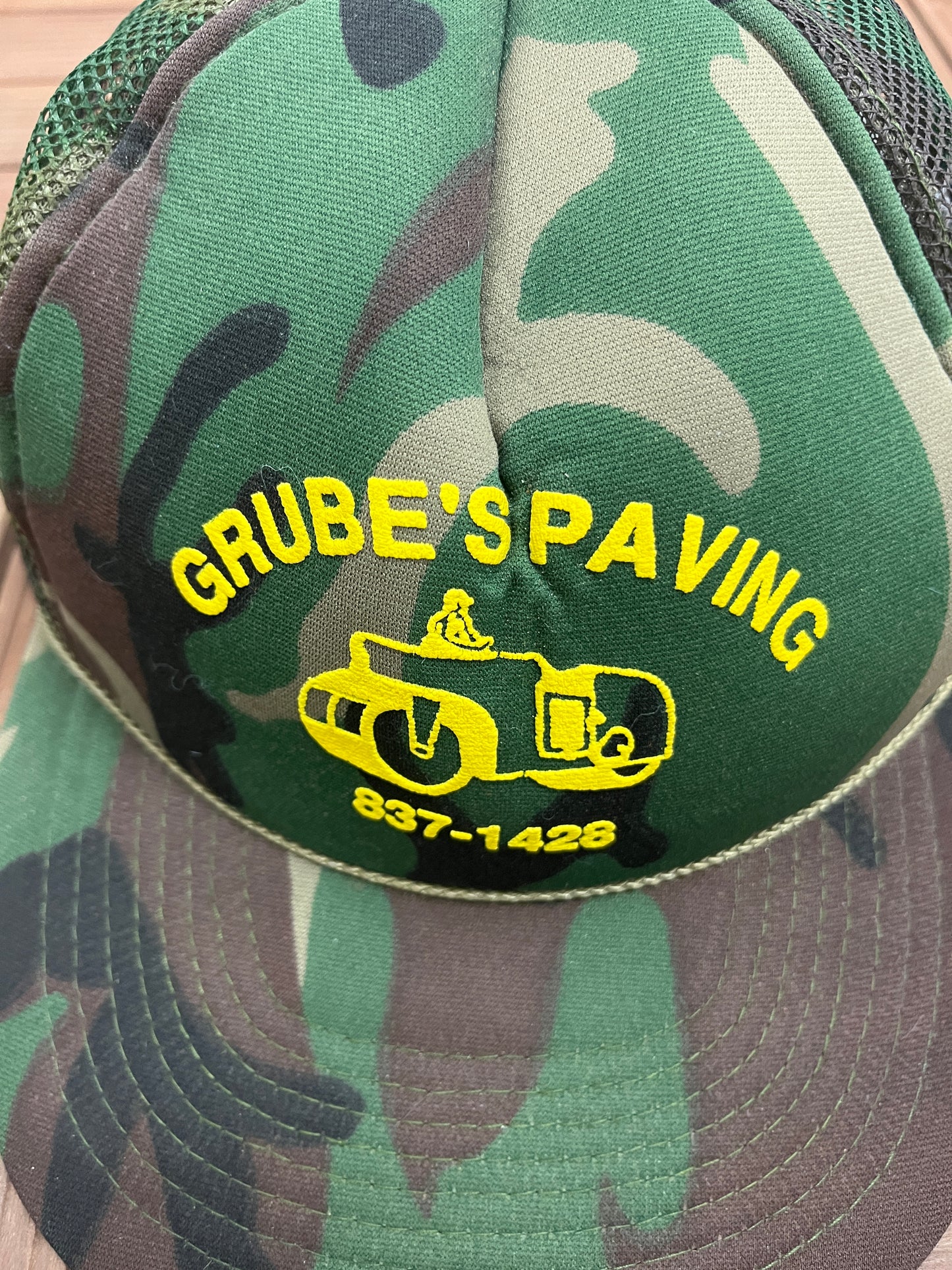 Grube's Paving Graphic Hat | Adjustable With Snap Back | Vintage 1990s Promotional Trucker Cap | Frankford, Delaware | Free Shipping to USA|