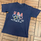 USA Olympics Graphic Tee | Size Large | Vintage 1990s Promotional Blue T-Shirt |