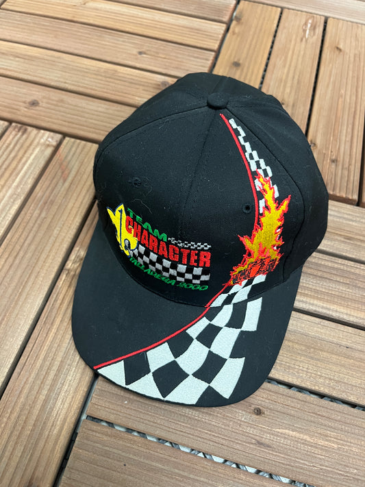 Team Character Talladega 2000 Graphic Hat | Adjustable With Snap Back | Vintage 2000s Racing Black Cap | Free Shipping to America |