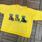 Three Kittens Graphic Tee | Size Large | Vintage 1990s Cute Animal Yellow Sweater T-Shirt