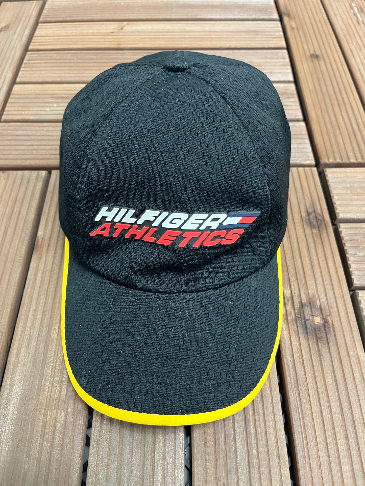 Tommy Hilfiger Athletics Graphic Hat | Adjustable | Vintage 2000s Tommy Branded Black Cap |