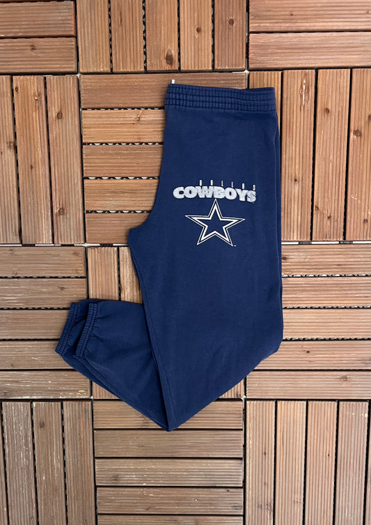 Dallas Cowboys Graphic Sweat Pants | Size Small | Vintage 1990s NFL Football Blue Sweat Pants |