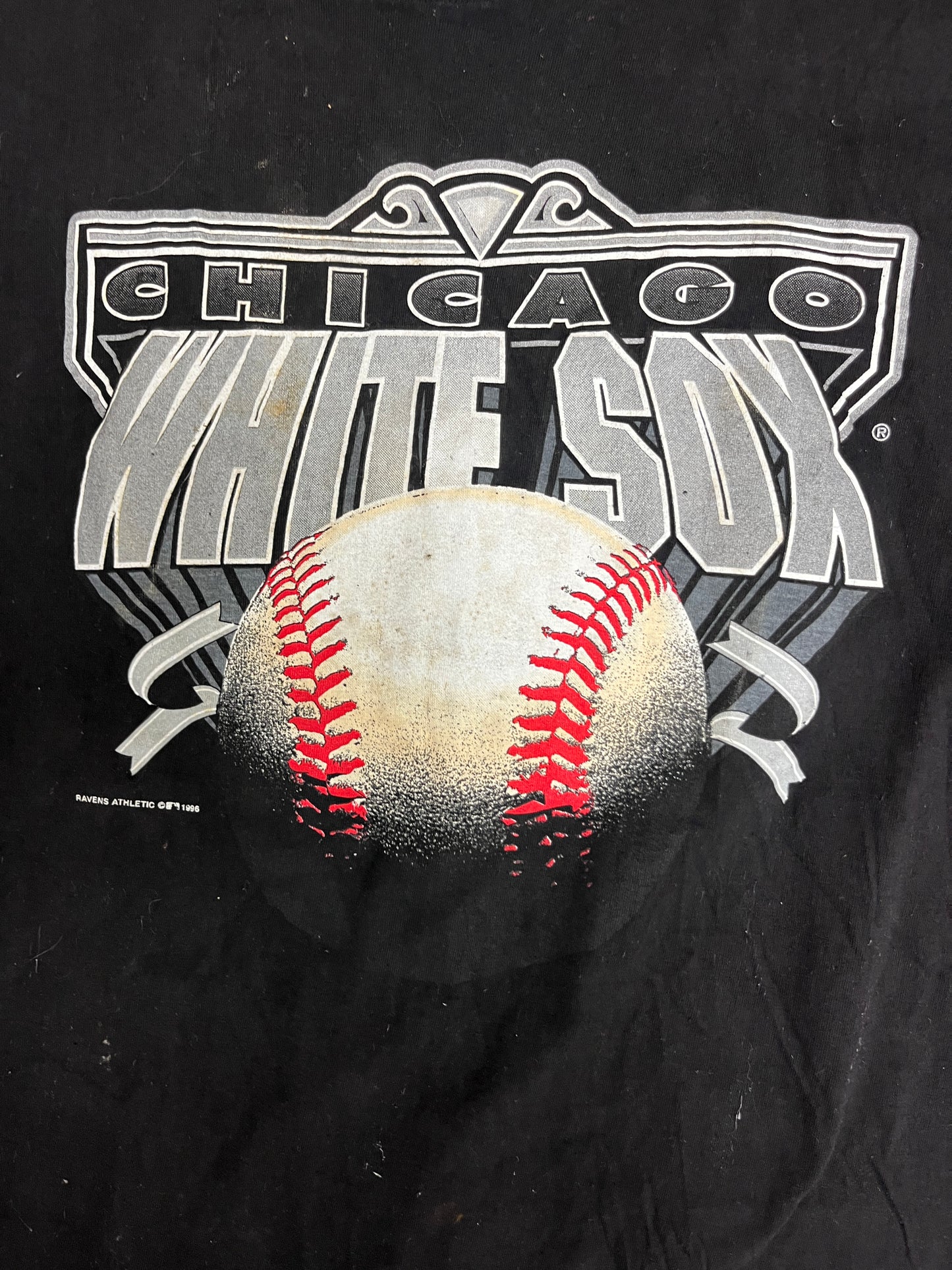 Chicago White Sox Graphic Tee | Size Large | Vintage 1990s MLB Baseball Black T-Shirt |