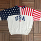 USA Stars & Stripes Graphic Sweater | Size XX-Large | Vintage 1990s American Flag White Sweatshirt | Made in USA | Free Shipping to America|